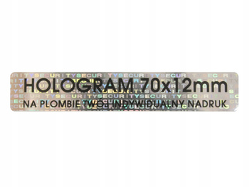 Plomby gwarancyjne stickery 70x12 hologram 500szt twój nadruk !