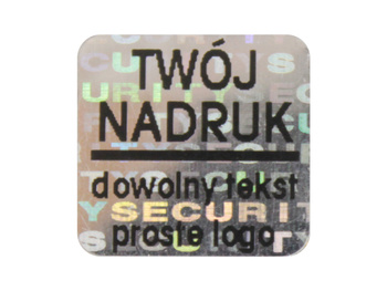Plomby gwarancyjne stickery 12x12 hologram 1000szt twój nadruk !