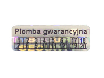 Plomby gwarancyjne stickery 15x5 hologram 500szt twój nadruk !