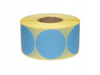 Etykieta termiczna fi70 niebieska  / 1000 szt / 40