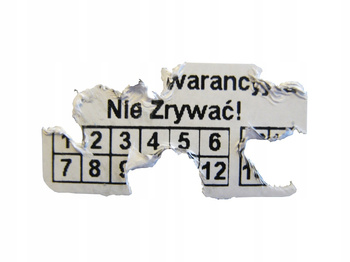 Plomby gwarancyjne 20x10 akrylit kruszące 250szt twój nadruk !