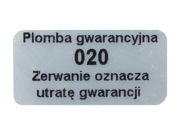 Plomby gwarancyjne stickery 20x8 void mat 250 szt twój nadruk !